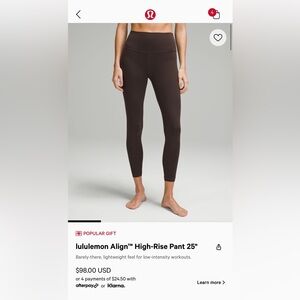 Lululemon Align chocolate